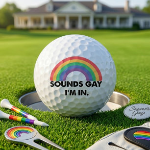 Klingt schwul, ich bin im Regenbogenstolz Zitat Golfball