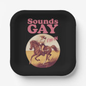 Klingt schwul Ich bin in Lesben Western Pride Prog Pappteller (Vorderseite)