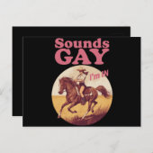 Klingt schwul Ich bin in Lesben Western Pride Prog Postkarte (Vorne/Hinten)