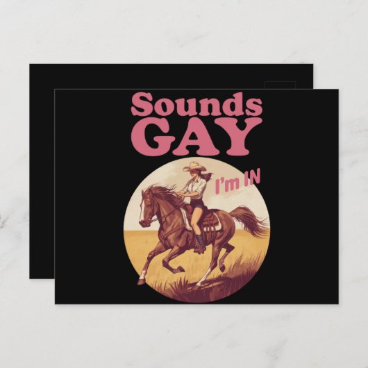 Klingt schwul Ich bin in Lesben Western Pride Prog Postkarte (Vorne/Hinten)