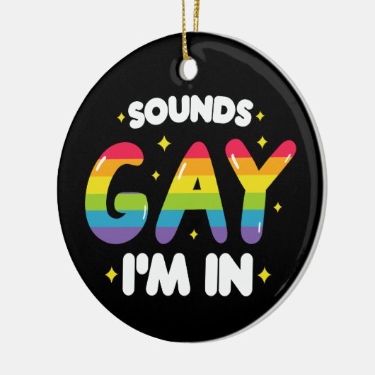 Klingt schwul Ich bin in lustigem LGBT-Stolz Keramik Ornament (Links)