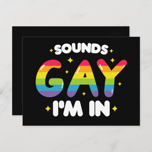 Klingt schwul Ich bin in lustigem LGBT-Stolz Postkarte (Vorne/Hinten)
