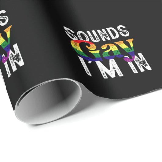 Klingt schwul Ich bin in Rainbow LGBT Flag Pride M Geschenkpapier (Rolleneckpunkt)