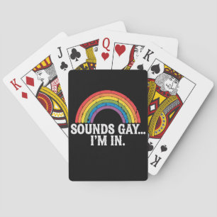 Klingt schwul Ich bin in Rainbow LGBTQ Vintag Retr Spielkarten