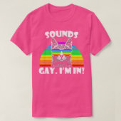 Klingt schwul Ich bin in Regenbogen Katze Pride Re T-Shirt (Design vorne)
