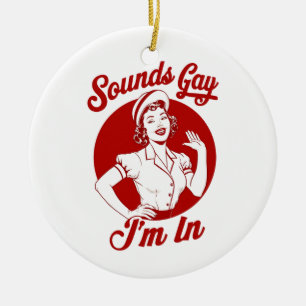 Klingt Schwul Ich Bin Vintage Lesbische Cowgirl Ha Keramik Ornament