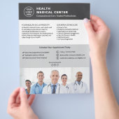 Klinik Arzt Individuelles Logo Grau Flyer (Hand)