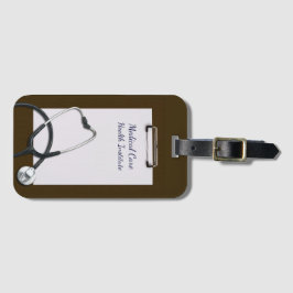 Klinik braun mit Stethoskop Gepäckanhänger