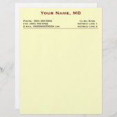 Klinik-Briefkopf (weißes Leinen) Briefbogen (Vorne/Hinten)