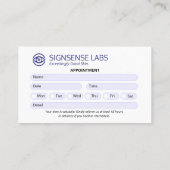 Klinik für Augenheilkunde | Saubere Ernennung Visitenkarte (Rückseite)