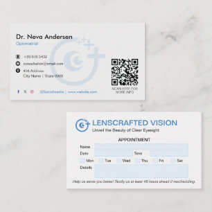 Klinik für Augenheilkunde   Saubere Ernennung Visitenkarte