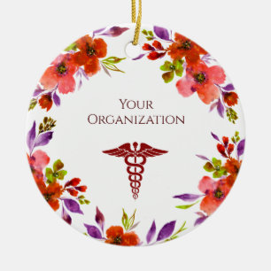Klinik für Gesundheitswesen Custom Floral Keramik Ornament