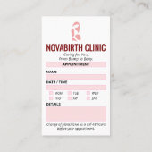 Klinik für Gynäkologie | Moderne Ernennung Visitenkarte (Rückseite)