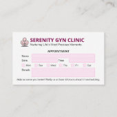 Klinik für Gynäkologie | Moderne Ernennung Visitenkarte (Rückseite)