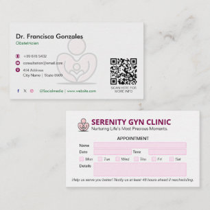 Klinik für Gynäkologie   Moderne Ernennung Visitenkarte