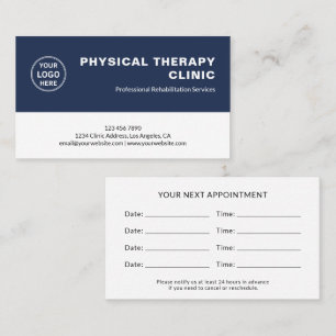 Klinik für Physiotherapie Benutzerdefiniertes Logo Terminkarte