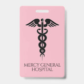 Klinik Pink Medizin Caduceus Ausweis (Rückseite)