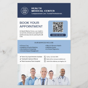 Klinik-Terminbuchung per QR-Code  Flyer