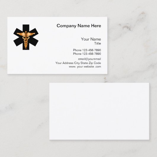 Kliniken für klinische medizinische Logos Visitenkarte (Vorne/Hinten)