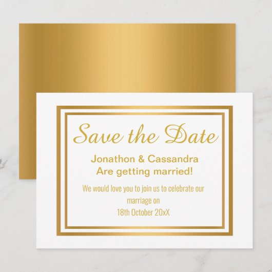 KLINISCH LUXE GOLD BOTANISCH SAVE THE DATE (Vorne/Hinten)