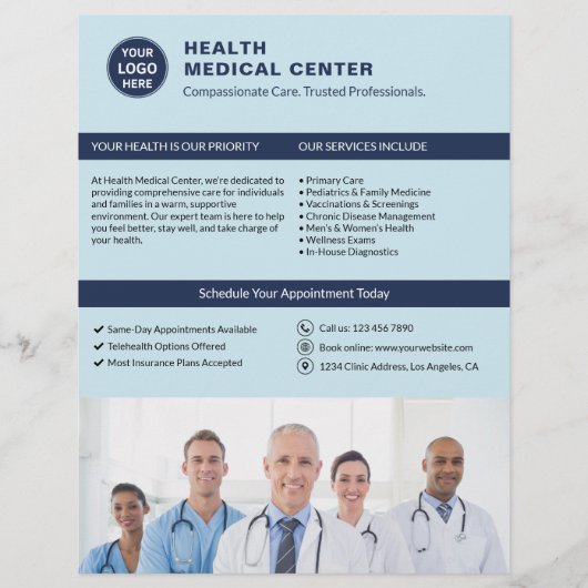 Klinische Ärztin Gesundheitswesen Benutzerdefinier Flyer