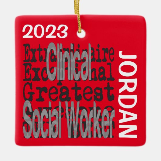 Klinische Sozialarbeiter Extraordinaire CUSTOM Keramikornament (Vorderseite)