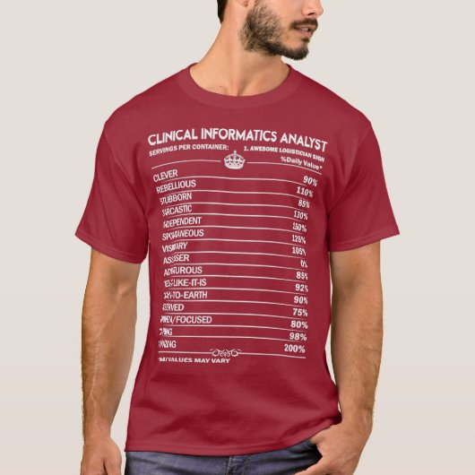 Klinischer Analyst für Informatik T T-Shirt (Vorderseite)