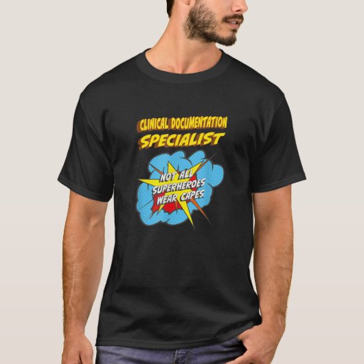 Klinischer Dokumentationsspezialist Funny Superher T-Shirt (Vorderseite)