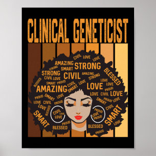 Klinischer Genetiker Mächtiger Schwarzer Geschicht Poster