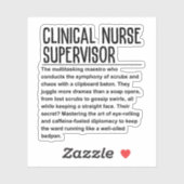 Klinischer Krankenpfleger Aufkleber (Blatt)