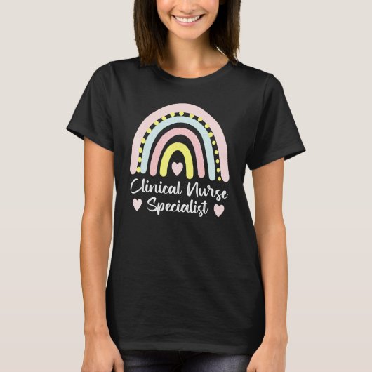 Klinischer Krankenpfleger Cns Boho Rainbow Colorfu T-Shirt (Vorderseite)
