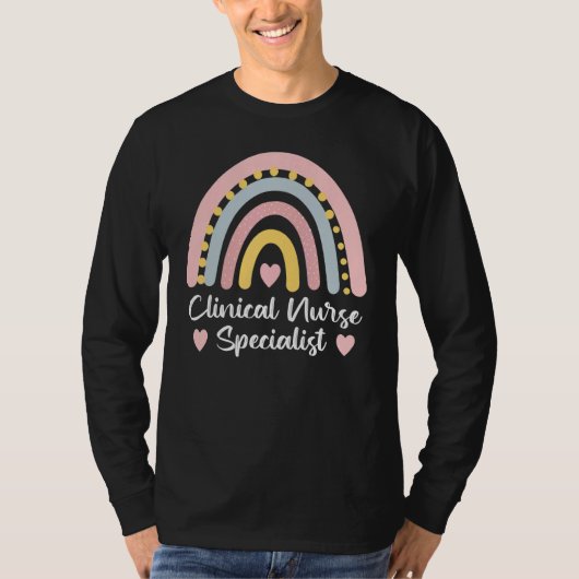 Klinischer Krankenpfleger Cns Boho Rainbow Niedlic T-Shirt (Vorderseite)