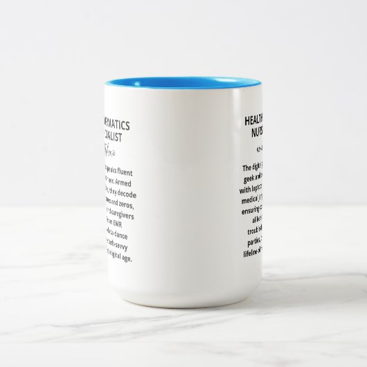 Klinischer Krankenpfleger Informatik Krankenpflege Zweifarbige Tasse (Mittel)