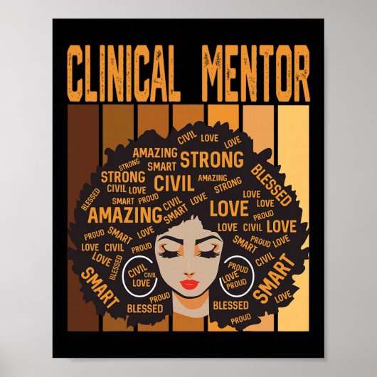 Klinischer Mentor Mächtiger Schwarzer Geschichtsmo Poster (Vorne)