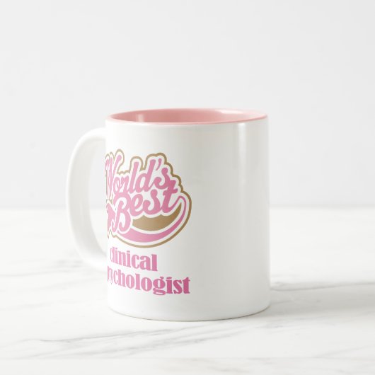 Klinischer Psychologe-Rosa-Geschenk Zweifarbige Tasse (Vorderseite Links)