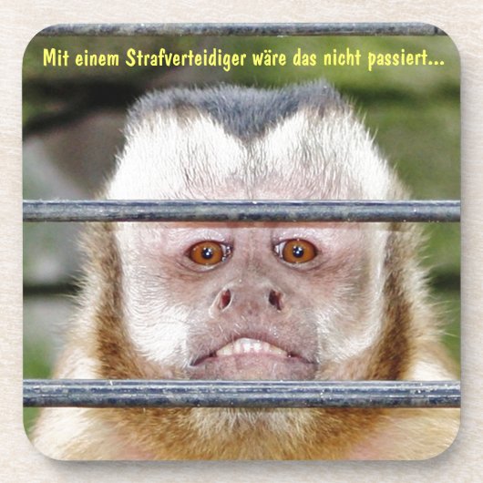 Klink-Affe - Knastaffe Untersetzer (Vorderseite)