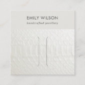 KLIP-DISPLAKARTE MIT WEISSER LEDERTEXTURE QUADRATISCHE VISITENKARTE (Vorderseite)