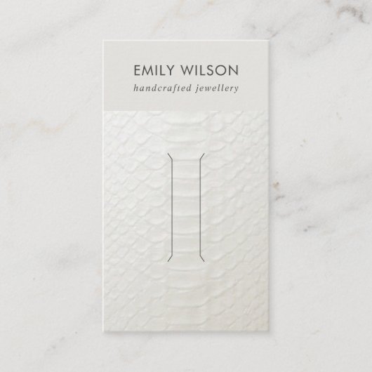 KLIP-DISPLAKARTE MIT WEISSER LEDERTEXTURE VISITENKARTE (Vorderseite)