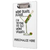 KLIPBOARD - Mehr Oliven. Esst Veggies! Klemmbrett (Links)
