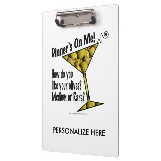 KLIPBOARD - MITTEL- oder SELTENE MARTINI-OLIVEN? Klemmbrett (Links)