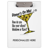 KLIPBOARD - MITTEL- oder SELTENE MARTINI-OLIVEN? Klemmbrett (Vorderseite)