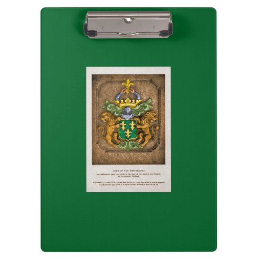 Klipp-Brett: Westerfield Familien-Wappen Klemmbrett (Vorderseite)