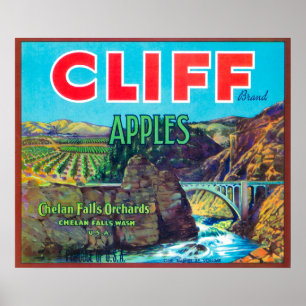 Klippe Apple beschriften - Chelan Fälle, WA Poster
