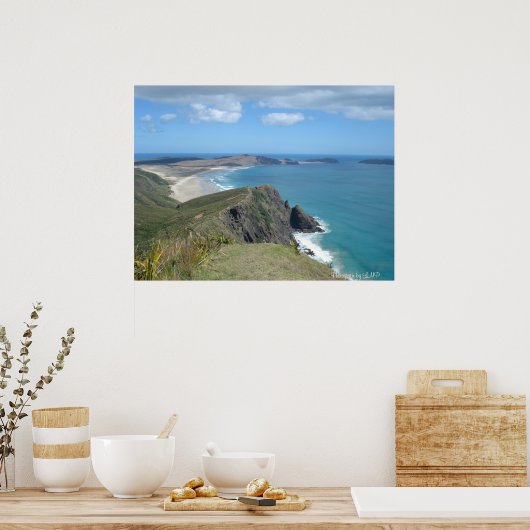 Klippe bei Cape Reinga, NZ, Foto von LMP Poster (Küche)