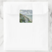 Klippen am Meer in Trouville Quadratischer Aufkleber (Tasche)