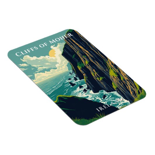 Klippen an der irischen Küste von Moher Magnet (Rechte Seite)