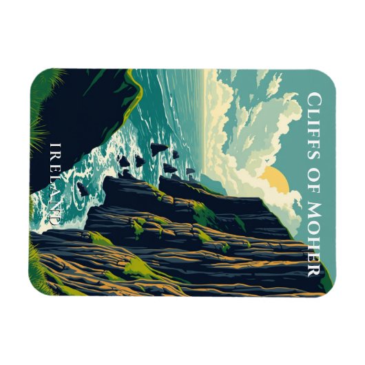 Klippen an der irischen Küste von Moher Magnet (Horizontal)