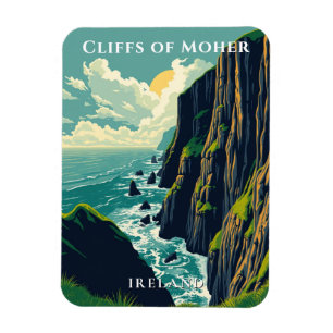 Klippen an der irischen Küste von Moher Magnet