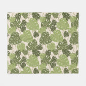 Klippen-Aufhänger hawaiisches Monstera Blatt Fleecedecke (Vorderseite (Horizontal))