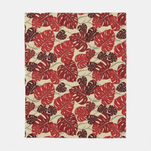 Klippen-Aufhänger hawaiisches Monstera Blatt Fleecedecke (Vorderseite)